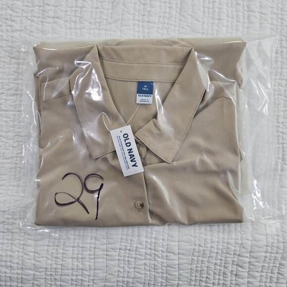 Old Navy Tan Women's Size M Tall Utility Midi Waist Defined Shirt Dress  NWT NEW - Picture 14 of 14
